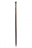 Sailor's Art Antique Aluminium Skeleton Wooden Cane - Walking Stick with Skull Knob Handle for Old Age People - Vintage Home Decor - Detachable Cane
