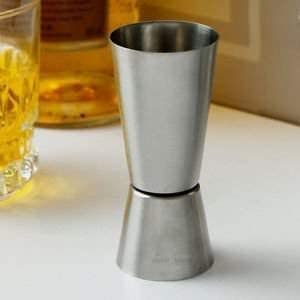 Image of Saylani Peg Measurer 30 & 60ml Glass Used to Liquor Measuring Cup Double Sided Stainless Steel Mat Finish