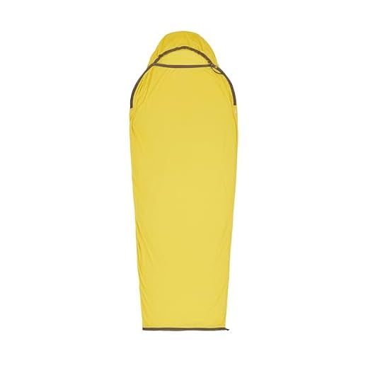 Sea to Summit - Reactor Schlafsack-Liner - Mummy mit Kordelzug - Thermolite für Thermo-Boost - Geruchskontrolle - Ultra-Sil Packsack - Für Wanderungen & Camping - Yellow - 284 g