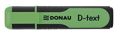 DONAU 7358001PL-06 D-Text Textmarker/ Highlighter Textliner Die Ungiftige Tinte, Keilspitze Leuchtfarben Hohe Qualität/ Gummierte Schaftseiten Strichstärke 1-5 mm, Grün