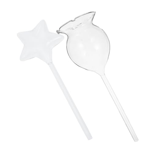 CIYODO 2Pcs Transparent Glass Self Watering Plant Spikes Automatic Irrigation System for Water Provision Convenient Watering for Busy Individuals