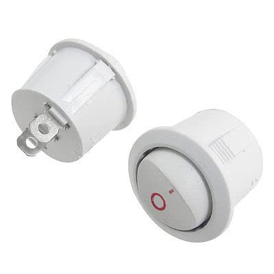 Interrupteur rond 6A coupure nette commutateur blanc 2 broches SPST AC
