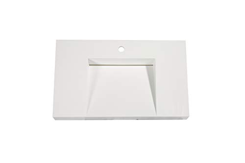 Aquamoon Venice Bathroom Vessel Sink – Shallow Basin For Counter Top – Pre-Drilled For Single Handle Faucet (31", Infinity) #TOP6