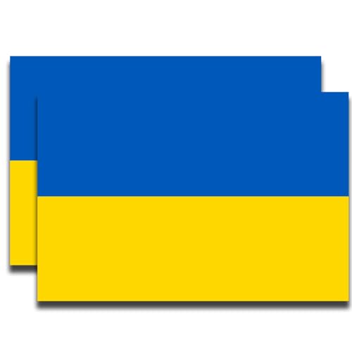 Image of Magnet Me Up Ukraine Ukrainian Flag Car Magnet Decal, National Flag, 4x6 Inches Bumper Magnet, 2 Pack, Weatherproof, UV-Printed, Strong Hold Strong Magnetic Hold, Made in USA