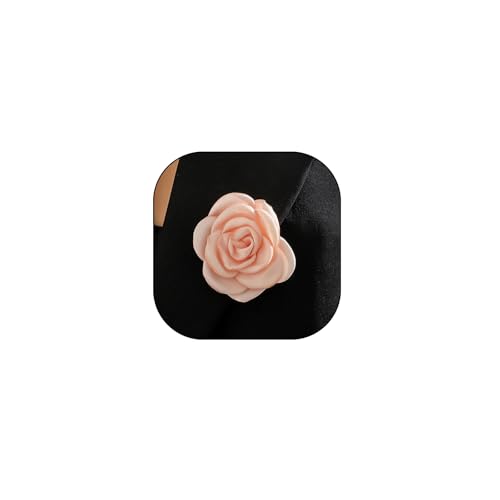 Image of Handmade Camellia Flower Boutonniere Stick Brooch for Women Bohemia Fabric Floral Lapel Pin Stylish Vintage Pin Corsage for Women Jewelry Gifts