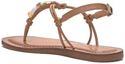 Lucky Brand Women's Beiwen Beaded T-Strap Sandal Flat, Tan, 12 | Image 7