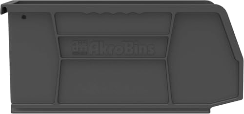 Akro-Mils 30230 AkroBins Plastic Storage Bins, Space-Saving Stackable Bins for Garage, Pantry, Craft Organization, 27,6 cm x 14 cm x 12,7 cm, Black, 12-Pack