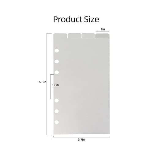 Intercalaires transparents A6 6 trous en plastique vertical avec stickers