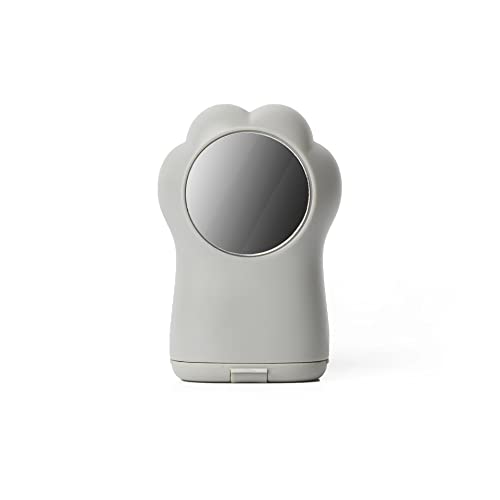Image of Legami Meow Pencil Sharpener with Holder | 4.5 x 7 cm | Double Hole for Standard and Jumbo Pencils | Lockable Lid | Chip Tank | Built-in Mirror