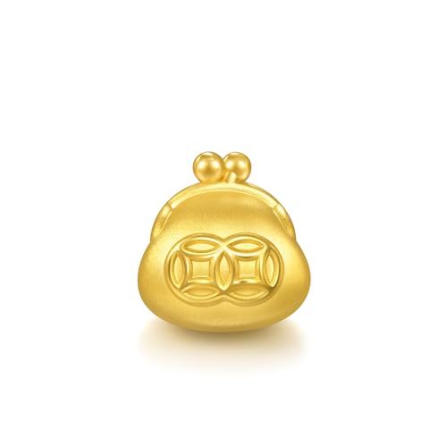 Image of CHOW SANG SANG 999 24K Gold Charme Cute Adorable Mini Chinese Fortune-Attracting Wallet charm bracelet for Women & Men 17cm 95930C