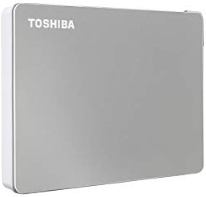 Toshiba Canvio Flex 4TB Portable External Hard Drive USB-C USB 3.0, Silver for PC, Mac, & Tablet - HDTX140XSCCA