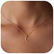 HANLI 14K Gold Plated Necklaces for Women - Dainty Butterfly, Star of David, Moon and Star, Sun, Lotus, Infinity, Hummingbird, Bee Pendant Designs - Elegant Jewelry for Women