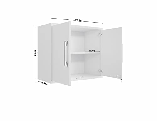 Image of Manhattan Comfort Eiffel Garage Cabinets and Storage System, Set of 4, White