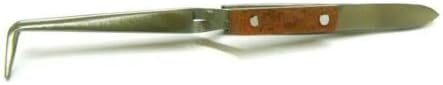 Fiber Grip Cross Locking Tweezers 90º Bent Tip Crosslock Soldering Jewelry Tool By JTS