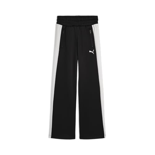 Puma Girls' T7 Foundations Classic Wide Leg Track, Pull on Pant, Drawcord Closure