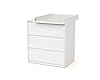 WEBABY - Cajonera bebé de 3 cajones con cambiador madera 50 cm UNO - Blanco #1