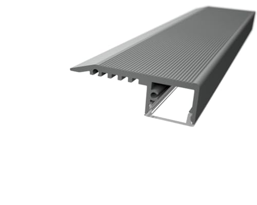 Profilo alluminio 2 mt mod. Scala per luce segnapasso gradini strisce Led cover opaca