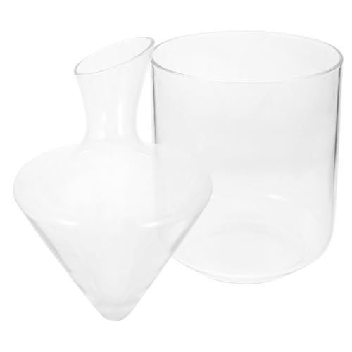 GRIRIW 1pc Decanter Transparent Small Clear Container Red Wine Ice Clear Vase Chilled Cup Dispenser Lid Wine Chiller Bucket Terrarium Beer Dispenser Water Bottle Dispenser Glass