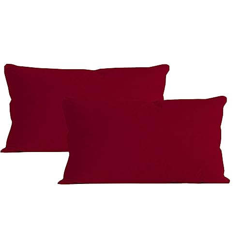 Image of Microfiber Pillow Set of 2 for Sleeping - 16x24 Inches, Burdundy