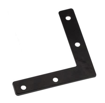 Black Flat Corner Brace Joint Right Angle Bracket Plate Connector Joint Fastener Shelf Support Repair Silver Tone for Wood Chair Bookshelf Window, 38mm x 38mm/ 1.5" x 1.5" Pack of - (8)-image-9