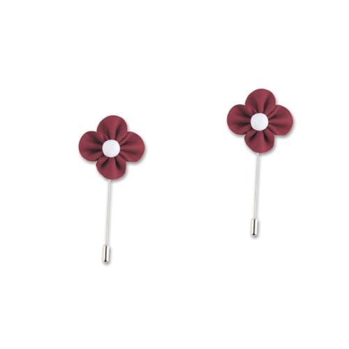 Pince à cravate et boutonnière homme rouge artisanale en lot de 2 pièces de haute qualité