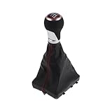 Pommeau de levier de vitesses avec couvre durable. Fabriqué en plastique et similicuir, avec les avantages d'une bonne étanchéité et d'une bonne respirabilité. Facile à saisir pour changer de vitesse. Le nouveau pommeau aide à améliorer l'expérience de conduite.