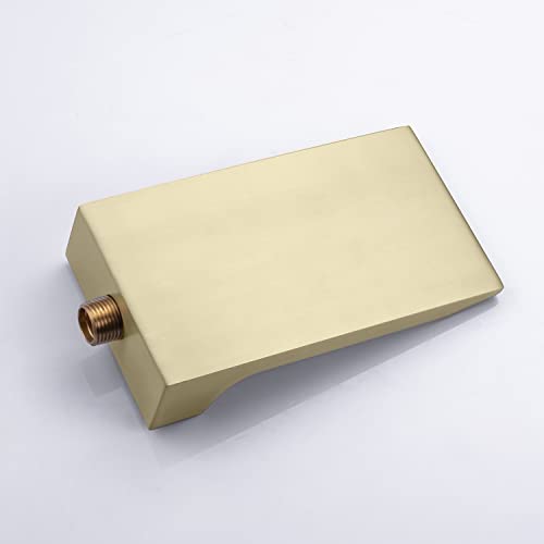 Hamoler Wall Mount Tub Filler Faucet Spout High Flow Tub Faucet Sprayer Wall Mount Widespread Tub Filler Faucet Brushed Gold #TOP7