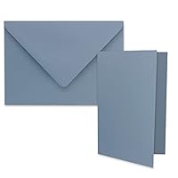 50x DIN B6 Faltkarten Set mit Umschlägen in Dunkelgrün (Grün) - 120 x