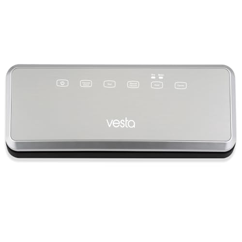 Vesta Precision Sigillatore Sottovuoto per Estendere la Freschezza degli Alimenti 1100W per Cucinare Sous Vide, modalità Cibo Secco e Umido | Modalità Sottovuoto Automatica e Manuale 36x13x7,6cm