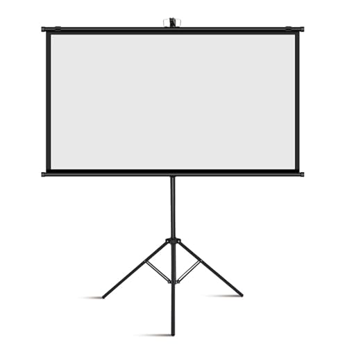 Schermo per proiettore con treppiede 16:9, Schermo per proiezione con Supporto da 60-72 Pollici, Superficie per proiettore Bianca Opaca Pop-up Leggera con Supporto per Home Theatre, Viaggi,