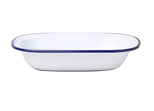 Dunlevy Enamel Pie Dish Roasting Tray Enamel Plate Tray Serving Roaster Casserol Pan (Pie Dish - 32cm)