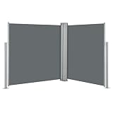vidaXL Retractable Side Awning, Folding Privacy Screen with Double Side, Outdoor Divider Wall Patio
