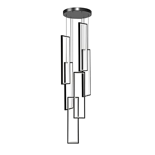 Lustre d'escalier rectangulaire noir pour sublimer votre hall d'entrée