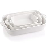 Sweejar Casserole Dish for Oven, Ceramic Non-Stick Roasting Baking Dish Sets of 3, Rectangular La...