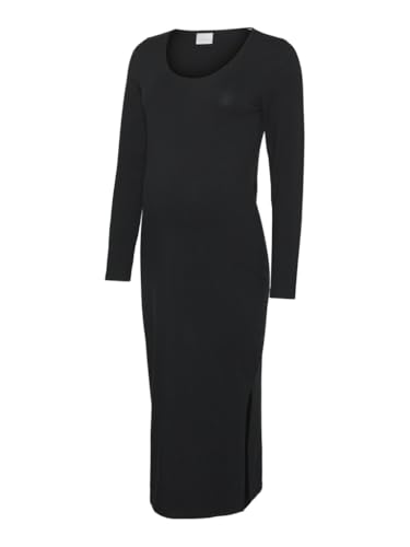 MAMALICIOUS MLEVA LS JRS Midi Dress Noos, Negro, S