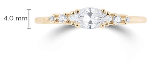 Milla 925 Sterling Silver Rings for Women, CZ Cluster Engagement Ring, 14K Gold Plated Womens Wedding Bands, Stackable, AAAAA Cubic Zirconia, Hypoallergenic, Comfort Fit4