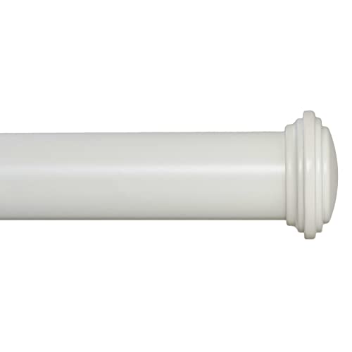 Ivilon Window Curtain Rod Decorative End Cap Design 1 Inch Rod 72 to 144 Inch. Ivory