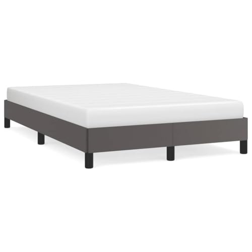 Juroupi Estructura de Cama sin colchón somier Estructura Cama Base de Cama Bed Frame Mueble camacuero sintético Gris 120x190 cm - 3269623