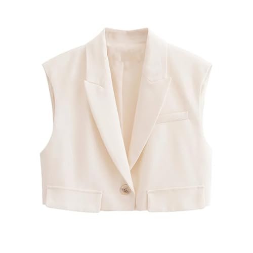 Mnjyihy Women's 2 Piece Fashion Versatile Single Button V-Neck Sleeveless Short Vest Straight Casual Trousers Suit2