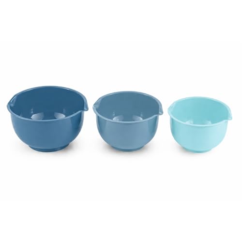 Image of eMKay® 3 Pcs Mixing Bowl Set | Nesting Kitchen Bowls with Pouring Spout | Baking & Food Prep Bowls | Dishwasher Safe | 2.5L 2L 1.5L (Navy Blue ICE Blue Aqua)