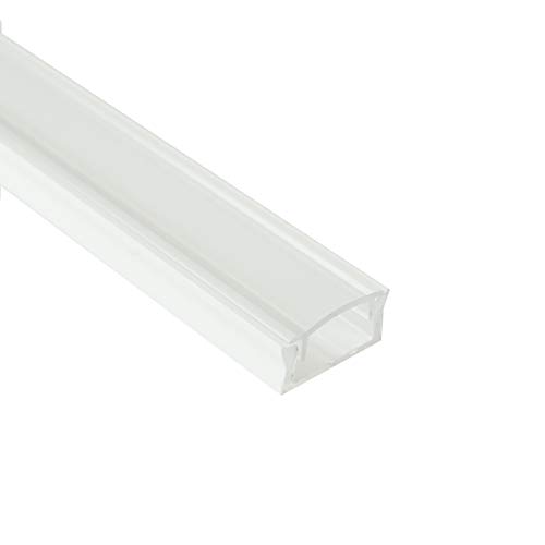 Lot de 2 profilés LED en aluminium de 1 m avec couvercle/canal d'extrusion pour bande lumineuse 12 V 5050 5630 3528 RVB Blanc 1 m Cover