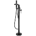 Senlesen Freestanding Bathtub Shower Mixer Taps Floor Mounted Single Handle Clawfoot Tub Filler Shower Faucets with Hand Sprayer Oil Rubbed Bronze