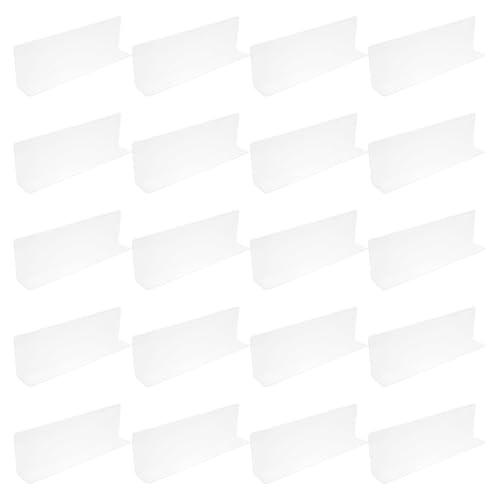 OUNONA 20Pcs Shaped Shelf Dividers Organizers for Cabinets Supermarkets and Home Storage Easy to Install Separator for Boxes and Shelves