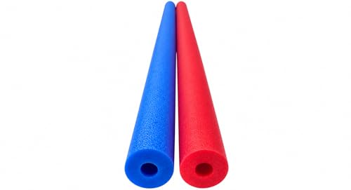 Play22 Pool Noodles Foam 2 Pack - 55 Inch Long Extra Dense Foam Swim Noodles for Pool, Lake & Float Training - 2 Bright Colors Red and Blue - Durable, Multi-Use Water & Exercise Tubes by Play22 - Used condition - US$8.99
