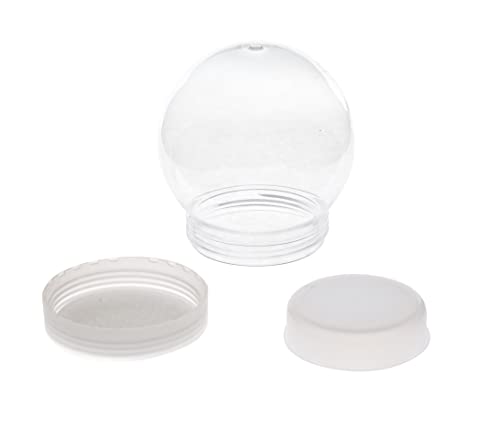 Creative Hobbies 4 Inch DIY Clear Plastic Water Globe Snow Globe with Screw Off Cap -Great for DIY Crafts