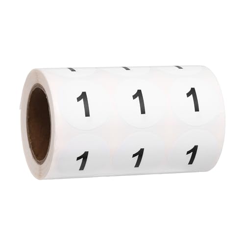 Étiquettes Nombres Rondes Petits Adhésifs Vinyle Numéro 1 PATIKIL 1.2"