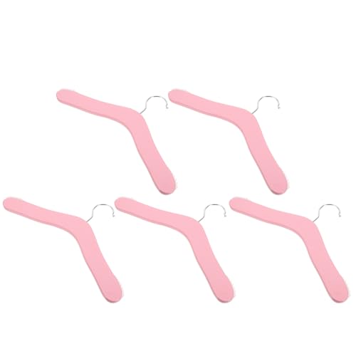 Cabilock 5 Piezas Wooden Hangers para Acabado Suave Resistente y Natural Mini para Guardar Pantalones y Ropa Infantil Armarios de Guardería