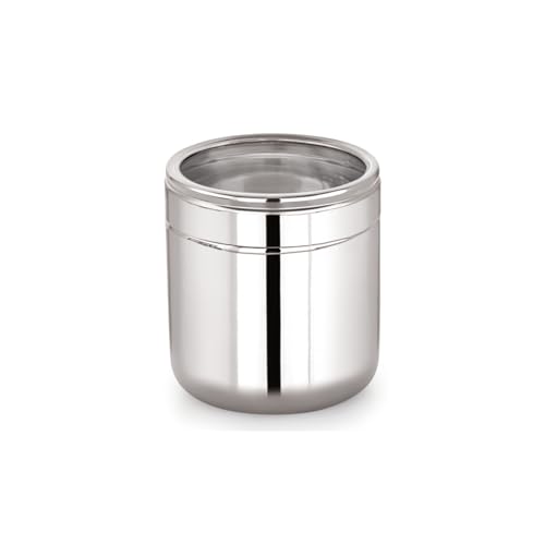 Image of Sizzle Flash Stainless Steel Canisters /Dabba /Storage Containers for kitchen with See Through Lid 450 ML - 1pcs