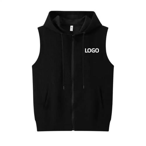 Sudadera con Capucha Personalizada Chaleco Sin Mangas con Cremallera para Hombre Mujer Empresa Equipo Ropa Logotipo Personalizado Abrigo Color2,M