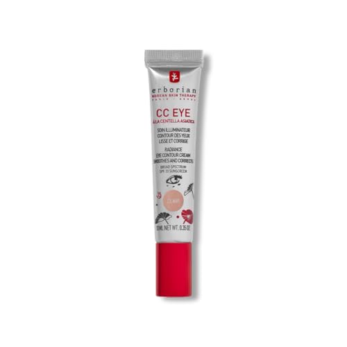 Erborian - CC Eye Crema Clara con Centella Asiática – Tratamiento Iluminador y Corrector Tinte para el Contorno de Ojos SPF 20 - Alisa y Corrige las Ojeras - Cuidado Cosmético Coreano - Claro 10 ml